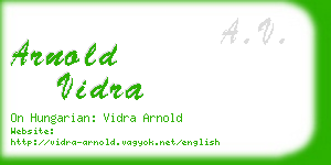 arnold vidra business card